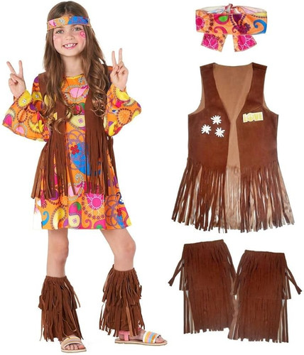 Girls 1970s hippie costume - hippie,