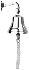 NICKLE/CHROME SHIP PUB LAST ORDER DINNER/SCHOOL/DOOR BELL WALL MOUNTED HANG 3"