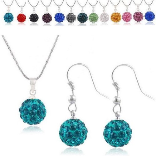 Shamballa set earrings - +, chain