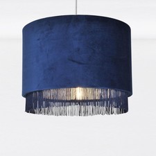 Navy Velvet Tassel & Chrome