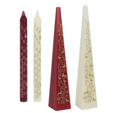 Red White Advent Taper Pillar Candles Christmas Countdown Sifcon International
