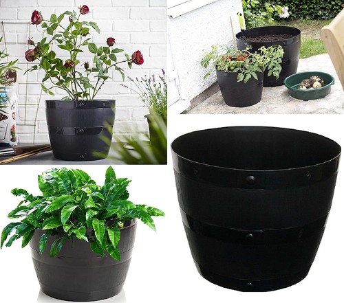 Plastic barrel planter - plastic,