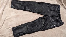 AKITO MENS LEATHER TROUSERS W40 L30 BIKER JEANS PANTS MOTORBIKE LEATHERS