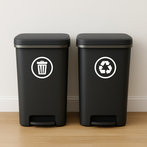 Trash and recycling decals - recycling,