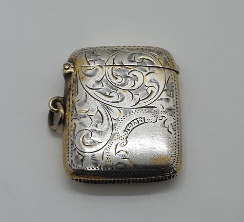 Sterling silver vesta - vesta, case