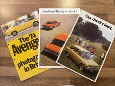 Vintage Chrysler Car Brochures From 1970s Avenger Imp Hunter Sunbeam