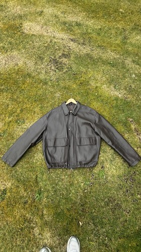 Men leather jacket brown - men's,