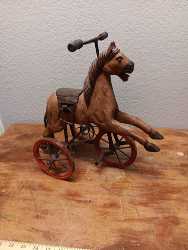 Vintage wooden carved horse - carved,
