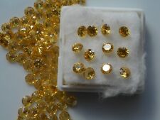 5mm Yellow Cubic Zirconia gemstones,round cut 4 for £1.30p