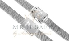 GENUINE MEDI SAFE SOS BRACELET/MEDICAL ALERT/EMERGENCY/STAINLESS STEEL TALISMAN