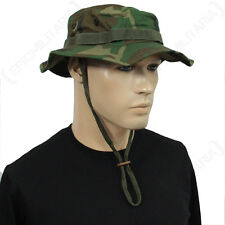US Woodland Rip Stop Boonie Hat - American Sun Peak Bucket Bush Cap Field Sizes