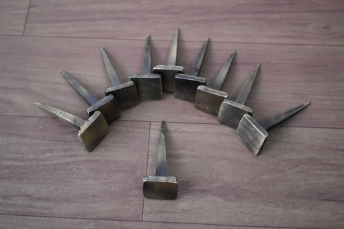 Vintage hand forged nails - hand,