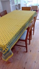 Traditional Indian Hand Printed Tablecloth (Yellow)