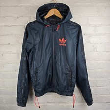 Adidas Reversible Track Jacket Mens Size Small Blue Camo Full Zip Hooded