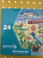 Reeves 24 Large Oil Pastels Set Slightly Used with Box Made In England