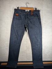Superdry Orange Dry Loose Denim Dark Wash Navy Jeans Mens Work wear Size W34 L34