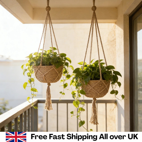 Macrame jute plant hanger - macrame,