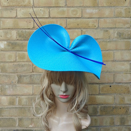 Sky blue fascinator - sky, ostrich