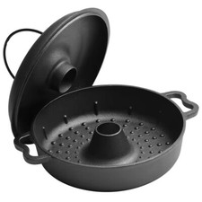 Round Roasted Sweet Potato Pan Cast Iron Dutch Oven Roasting Pan Baked Pot w/Lid