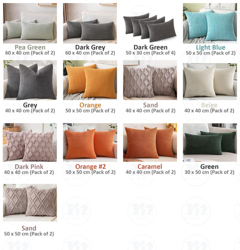 Corduroy cushion covers - cushion, pack