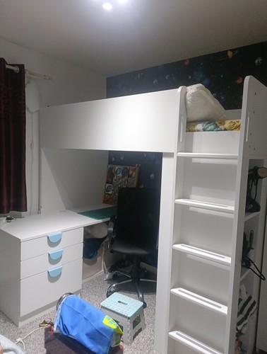 Bunk bed with study table - with, a