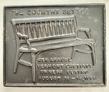 1988 The Country Settee Vermont Castings Owners Outing Cast Iron Plate Plaque