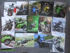 BUNDLE of KAWASAKI MOTORCYCLE BROCHURES X 14  JOB LOT