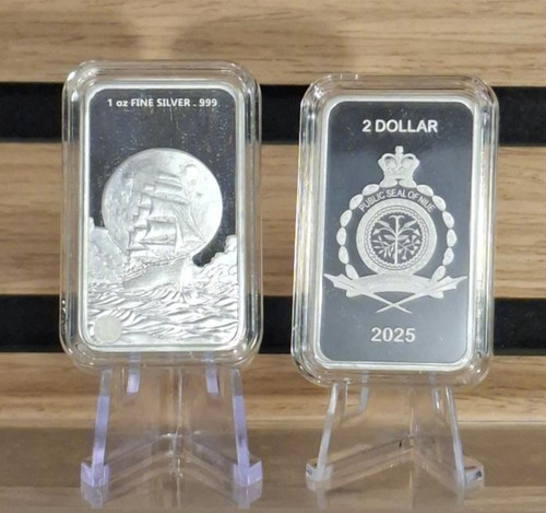 Silver coin bar ship - 1,