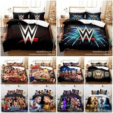 WWE Wrestling Quilt Duvet Cover Pillowcase Single Double King Bedding Set Gift--