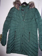 QVC Centigrade forest green hooded  padded parka coat size M