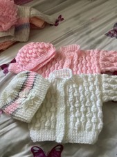 2 bobble cardigan and hat