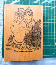 Christmas Stamp.Santa . BEAR