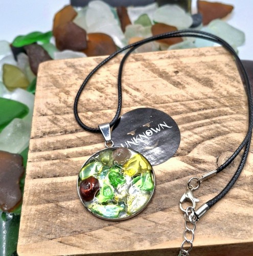 Irish sea glass necklace - glass,