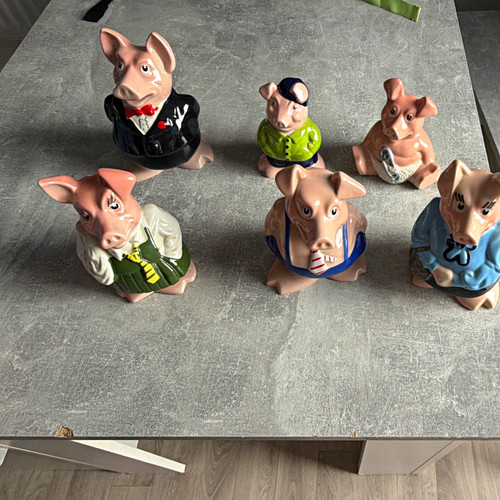 Natwest ceramic pig figurines - natwest,