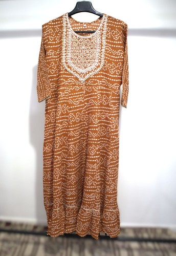Women rust orange bandhani - women,