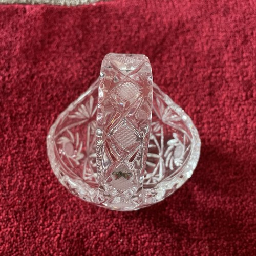 Vintage lead crystal basket - vintage,