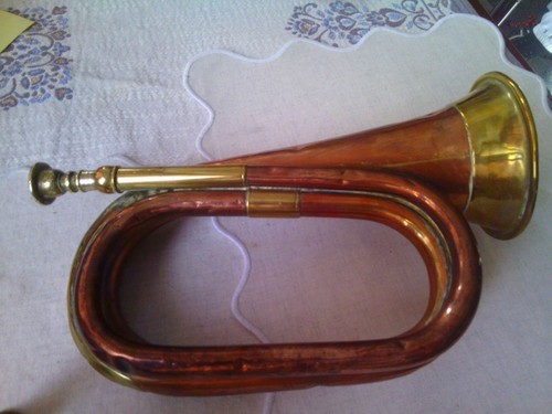 Vintage copper bugle with - copper,
