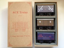 Set of 3 ACE Trains O Gauge Tinplate Vans - LNWR / NE / Ace Trains (Set 1)