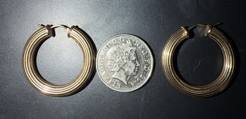 9ct gold hooped earrings 8 - gold,