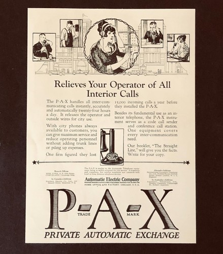 1924 pax private telephone - pax,