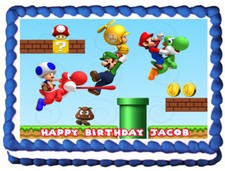 MARIO BROS Edible Cake topper