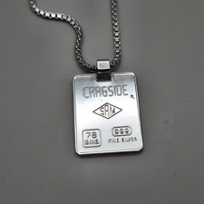 SRM S.R.MITCHELL & Co CRAGSIDE Balance 7.8g 999 Silver Ingot Pendant