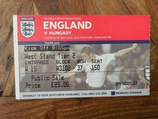 England v Hungary Ticket Stub
