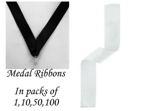 White medal ribbons - with, clip