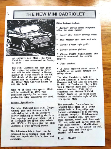 Classic mini cooper - mini, the
