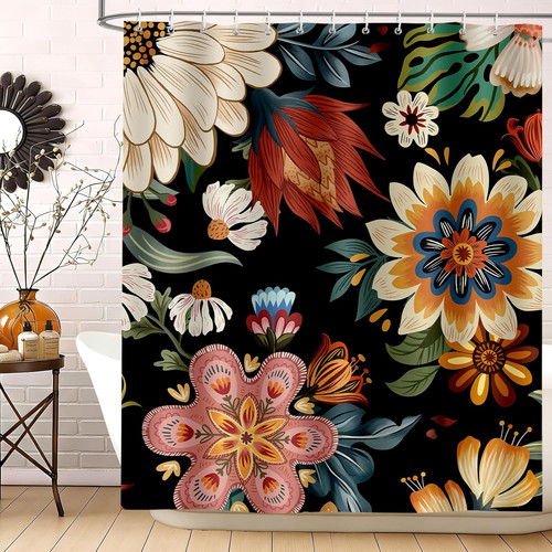 Boho floral long shower - boho,