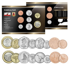 God Save The Queen Gibraltar 8 Uncirculated Coin Set 1p 2p 5p 10p 20p 50p £1 £2