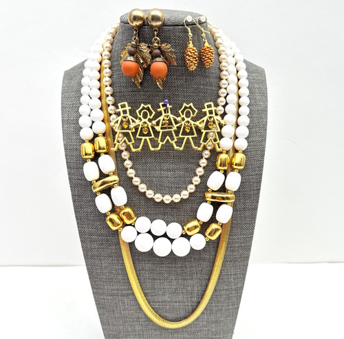 Vintage jewelry lot white - lot,