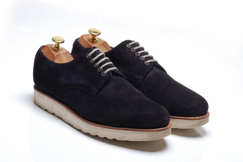 Grenson blue suede derby - blue,