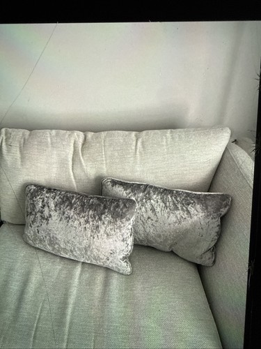 Silver cushions pair - cushions,